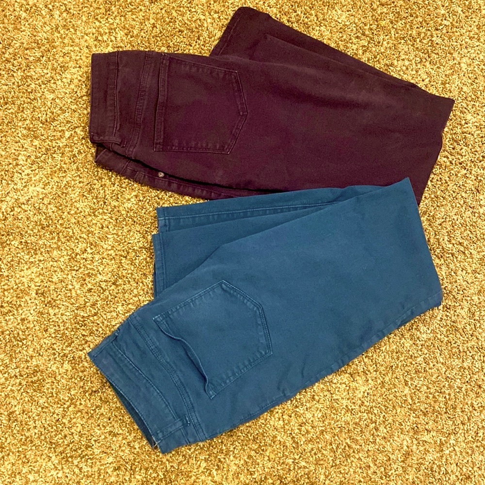 Maurice’s Jeggings - plum & teal
